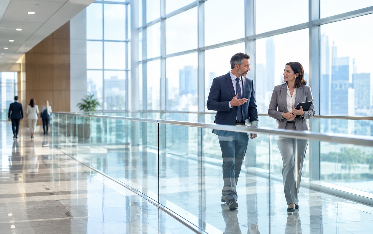 Business and management professionals in a modern office